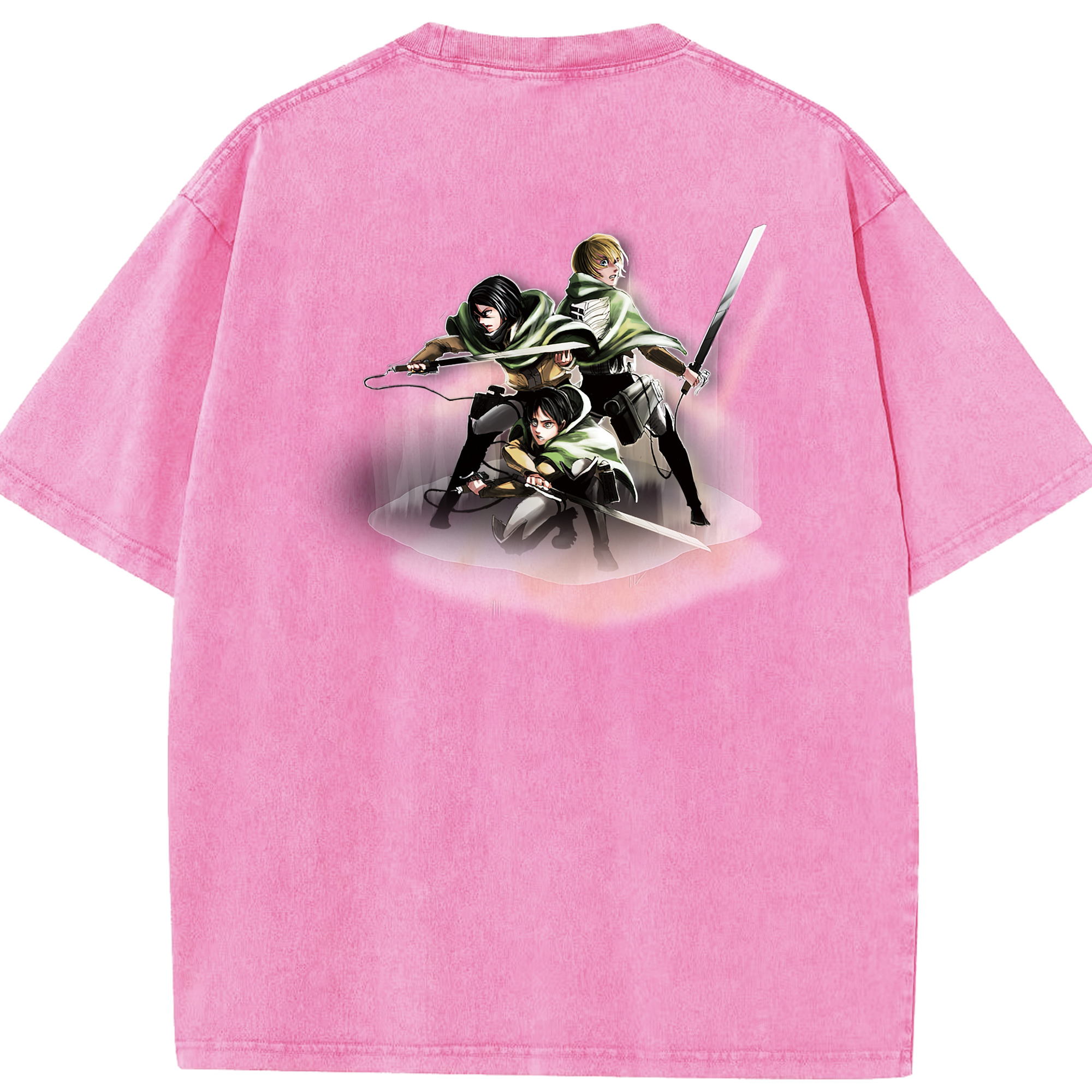 （画像用） 進撃の巨人 Attack on Titan 綿100% ヴィンテージ風 半袖Tシャツ（背面プリント）